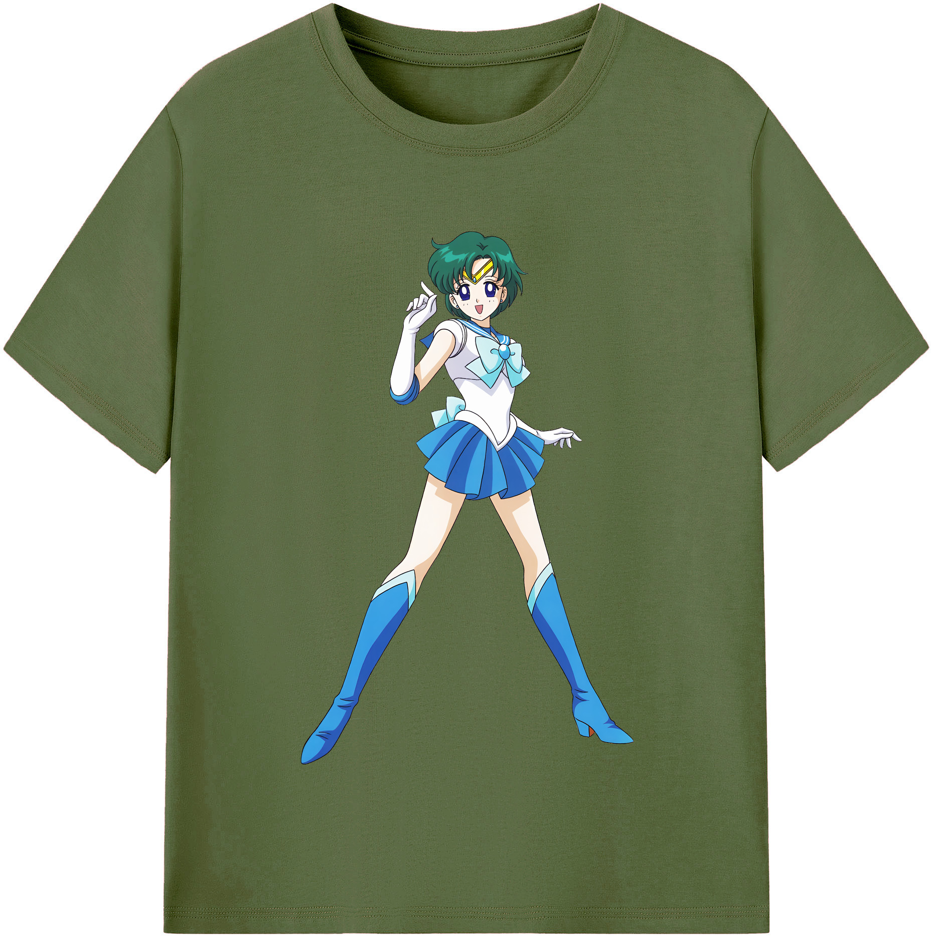 （画像用） 美少女戦士セーラームーン 海王 みちる（かいおう みちる） Sailor Moon Kaiou Michiru 綿100％半袖Tシャツ（フロントプリント）
